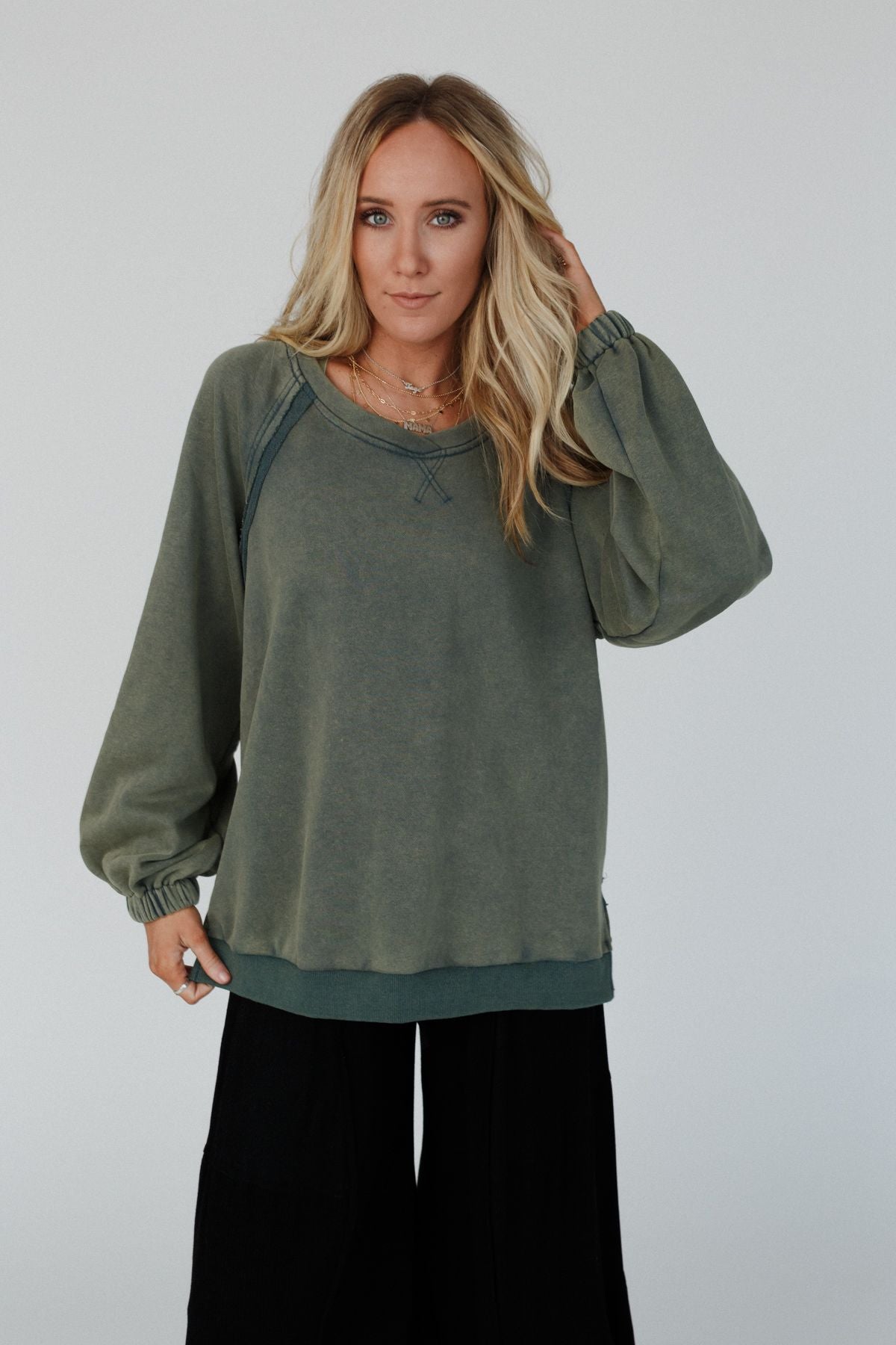 Crossed Paths Sweatshirt - Olive