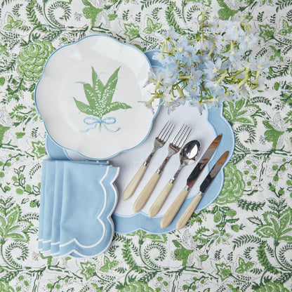 Blue Serena Appliqué Napkins (Set of 4)