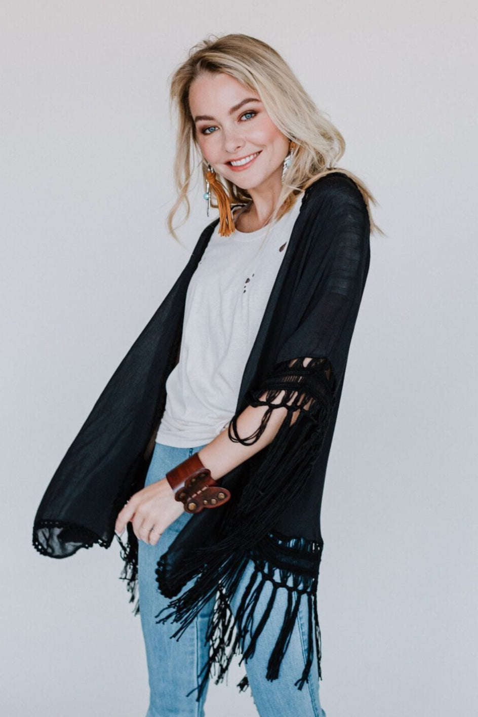 Dreamy Macramé Kimono - Black - Pre Order