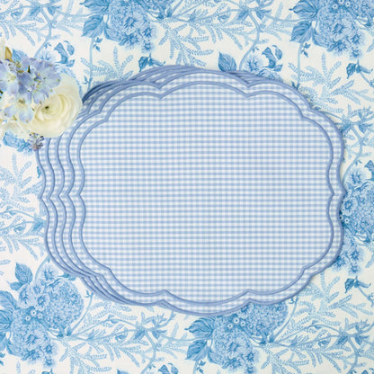 Blue Eloise Gingham Placemats & Napkins (Set of 4)