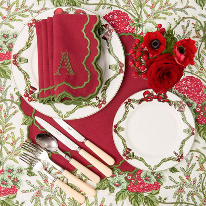 Red & Green Lily Placemats (Set of 4)