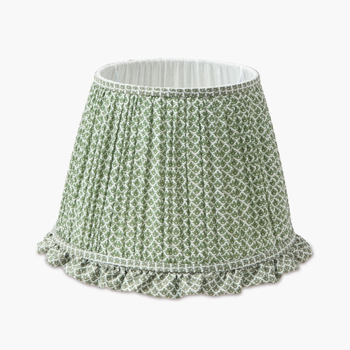 Olive Lotus Ruffle Lampshade (30cm)